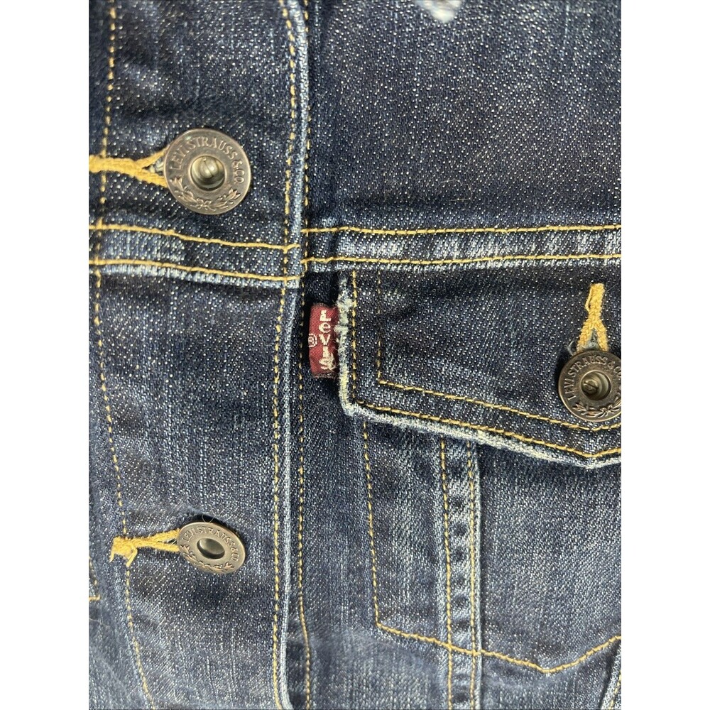 Levi’s Denim Vest Blue Sleeveless Classic Trucker Casual Womens Medium - Picture 2 of 11